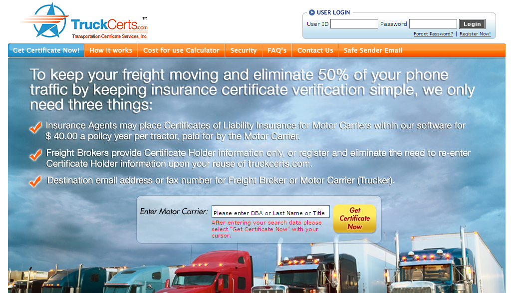 Truckcerts Homepage