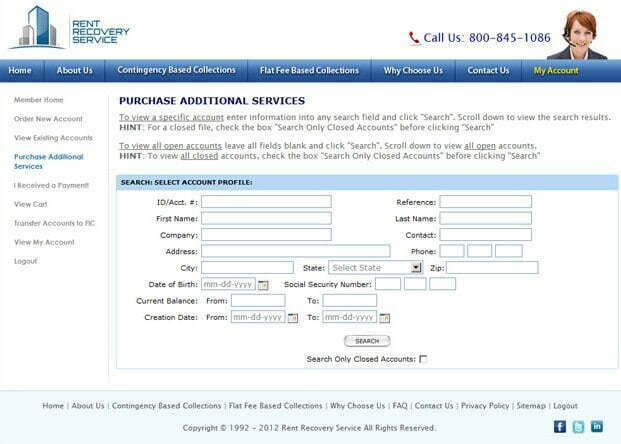 Rent Recovery Services - Purchase Additional Services