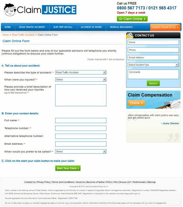 Claim Justice Claim Online Form