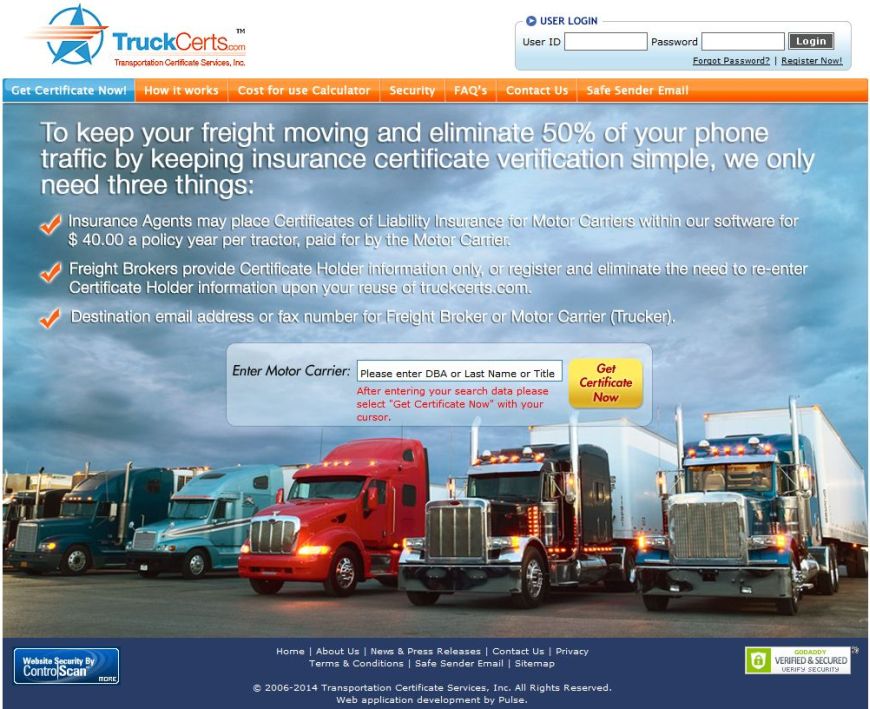 Truckcerts Homepage