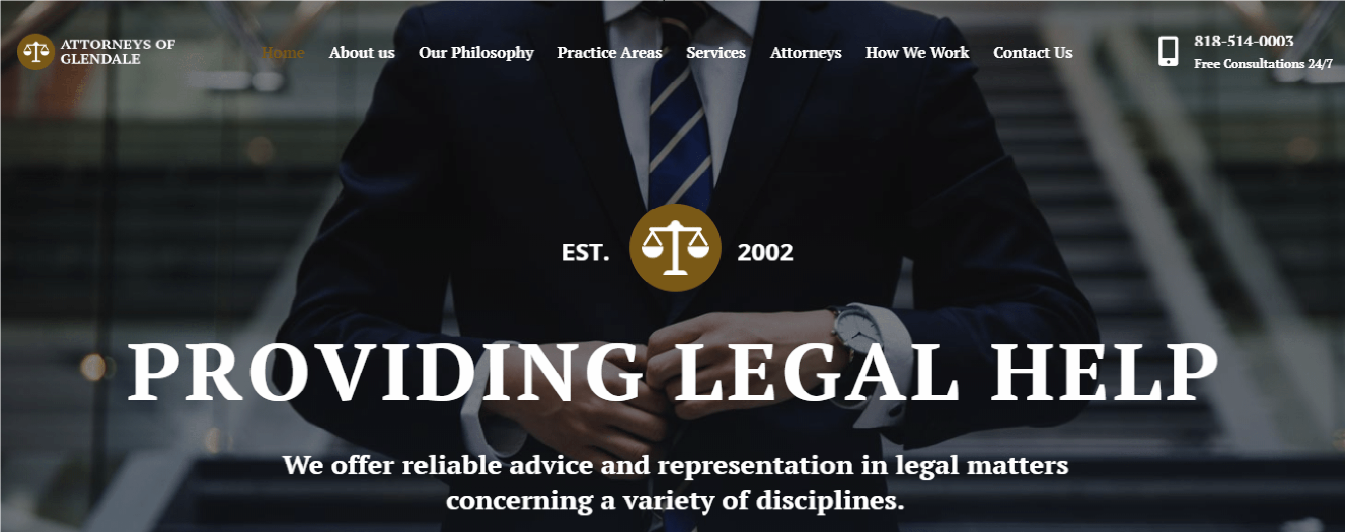 Responsive website development for Attorneys of Glendale