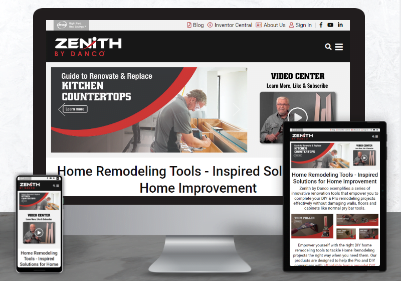 Redesigning Zenith by Danco's website