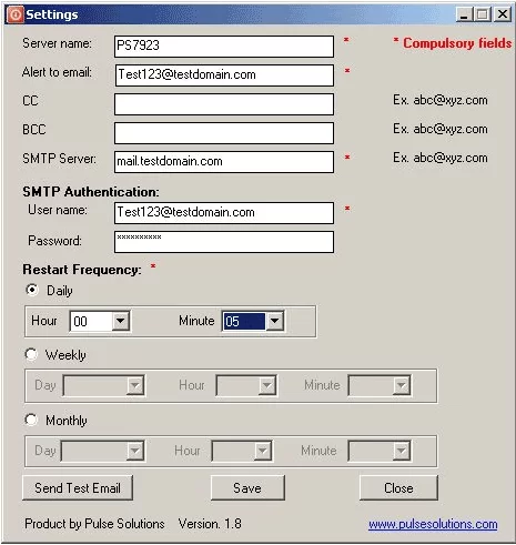 Auto reboot manual settings