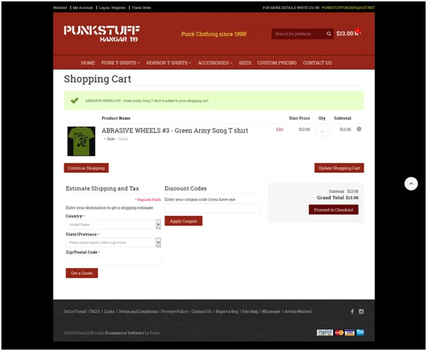 Shopping Cart Page